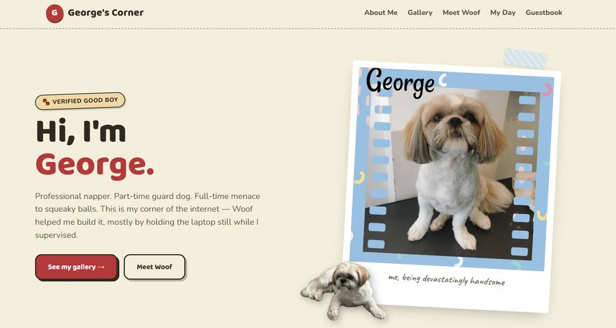 Screenshot of George's Corner homepage